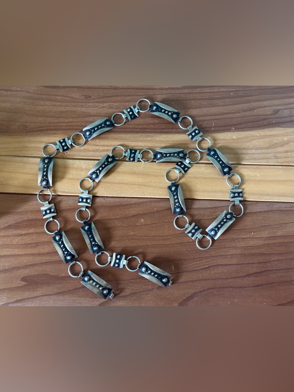 Vintage Adjustable Metal Chain Link Belt 42” Silver Tone Statement Waist Belt - Picture 1 of 5